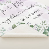 Lila Blush Rose Mr. and Mrs. Modern Script Sherpadecke (3/4)