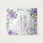 Lila Blush Rose Mr. and Mrs. Modern Script Wandteppich (Vorderseite (Horizontal))