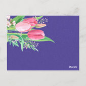 Lila & blush Tulip Mason Jar Wedding Einladung Postkarte (Rückseite)