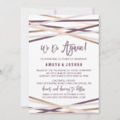 Lila Blush und Rose Gold Streamers Vow Erneuerung Einladung (Vorderseite)