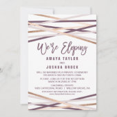 Lila Blush und Rose Gold Streamers Wir sind dabei Einladung (Vorderseite)