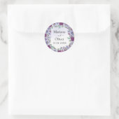 Lila Blush Wasserfarbenhochzeit Runder Aufkleber (Tasche)