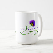 Lila Blüte an einer Rebe Kaffeetasse (VorderseiteRechts)