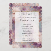 Lila Blüte Einladung (Vorne/Hinten)