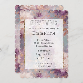 Lila Blüte Einladung