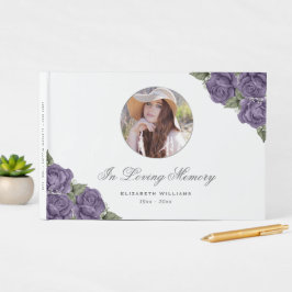 Lila Blüte im Foto der Gedächtnisbeerdigung Gästebuch