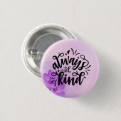 Lila Blüte/immer gütig Button (Vorne & Hinten)