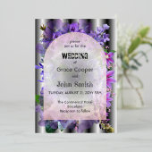 lila Blüte mit Illusionshintergrund Folieneinladung (Stehend vorne)