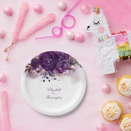 Lila Blüte Pappteller (Party)