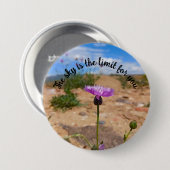 Lila Blüte Positive Botanik Button (Vorne & Hinten)