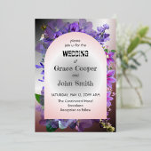 Lila Blüte vor weißem und dunklem Hintergrund Folieneinladung (Stehend vorne)