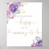Lila Blüte, wie viele Küsse für die Mama werden Poster (Vorne)