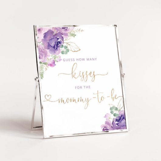 Lila Blüte, wie viele Küsse für die Mama werden Poster