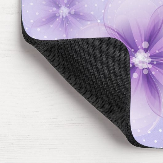 Lila Blüten auf Dots Mouse Pad Mousepad (Ecke)