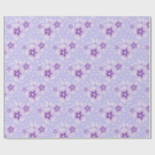 Lila Blüten auf Punkten Geschenkpapier (Flach)