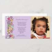 Lila Blüten Baby Girls 2. Geburtstag Einladung (Vorne/Hinten)