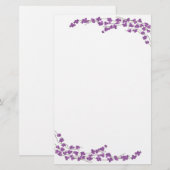 Lila Blüten Briefpapier (Vorne/Hinten)