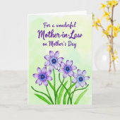 Lila Blüten Dankeskarten Karte (Gelbe Blume)