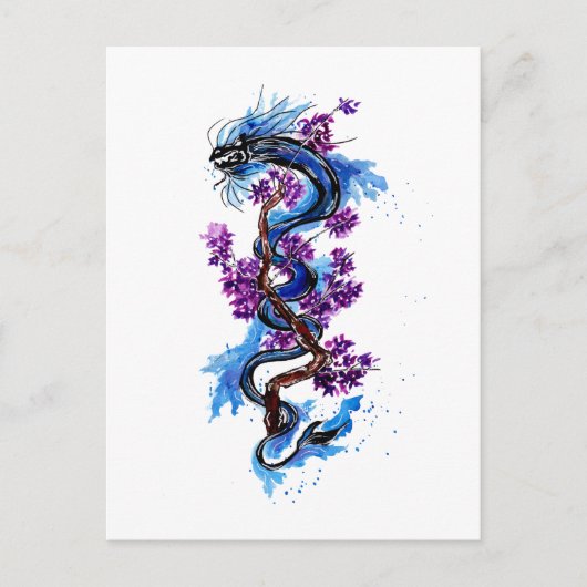 Lila Blüten des Blauen Drachen Postkarte (Vorderseite)