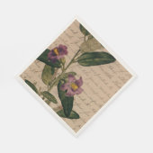 Lila Blüten-Ephemera Serviette (Ecke)