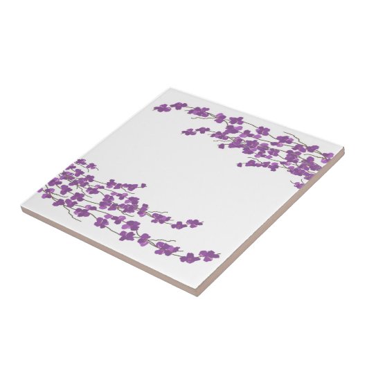 Lila Blüten Fliese (Seite)