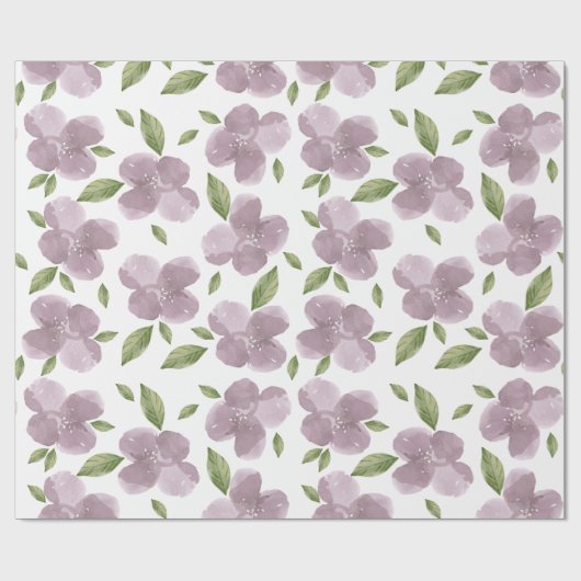 Lila Blüten Geschenkpapier (Flach)