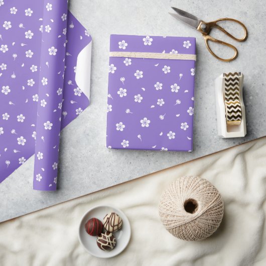 Lila Blüten Geschenkpapier (Kunsthandwerk)