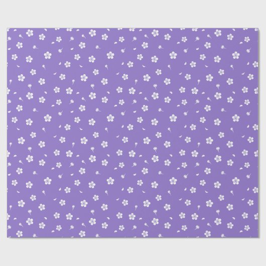 Lila Blüten Geschenkpapier (Flach)