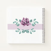 Lila Blüten Grünes Monogramm Notizblock (Rückseite)