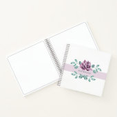Lila Blüten Grünes Monogramm Notizblock (Innenseite)