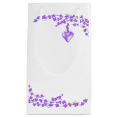 Lila Blüten Herzakzent Kleine Geschenktüte (Vorderseite)