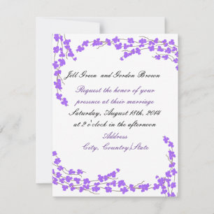 Lila-Blüten-Hochzeitseinladung Einladung