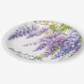 Lila Blüten in Aquarellkultur Pappteller (Schrägansicht)