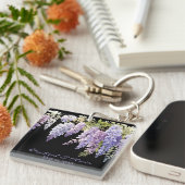 Lila Blüten in Aquarellkultur Schlüsselanhänger (Vorderseite rechts)