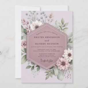 Lila Blüten Launen Hochzeit Einladung
