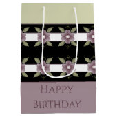 Lila Blüten und hellgrün Mittlere Geschenktüte (Rückseite)