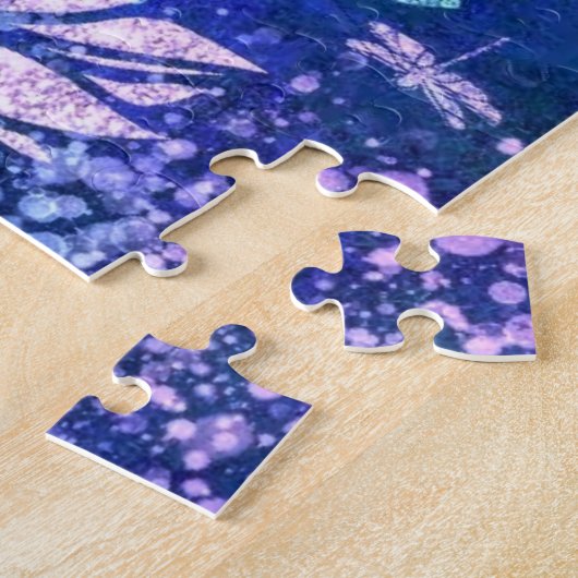 Lila Blüten und Libellen Jigsaw Puzzle (Seite)