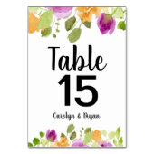 Lila Blüten Wasserfarben Tischnummer (Rückseite)