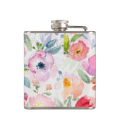 Lila Blütenblätter, rosa Flachmann (Rückseite)