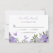 Lila Blütenblüte RSVP Karte (Vorderseite)