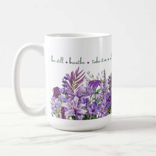 Lila Blütenblüte-Tasse Kaffeetasse (Links)