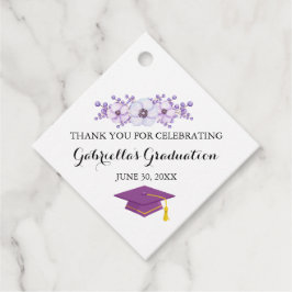 Lila Blütenbrand-Abschluss Geschenkanhänger