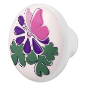 Lila Blütenbutterfly-Lavendel Blush Keramikknauf (Rechts)
