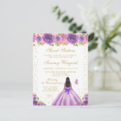 Lila Blütendarmhautprinzin 16 . Geburtstag Postkarte (Stehend Vorderseite)