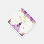 Lila Blütendarmhautprinzin 16 . Geburtstag Serviette (Ecke)
