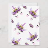 Lila Blütendusche Einladung (Rückseite)