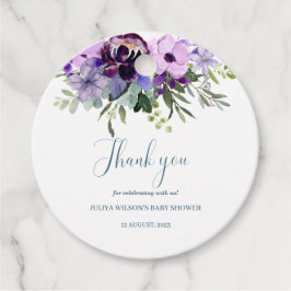 lila Blütendusche Gefälligkeitstags Geschenkanhänger