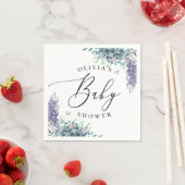 Lila Blütendusche mit Wasserfarbe Serviette (Beispiel)