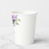 Lila Blütendusche Pappbecher (Links)