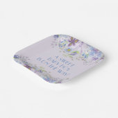 Lila Blütendusche Pappteller (Gewinkelt)